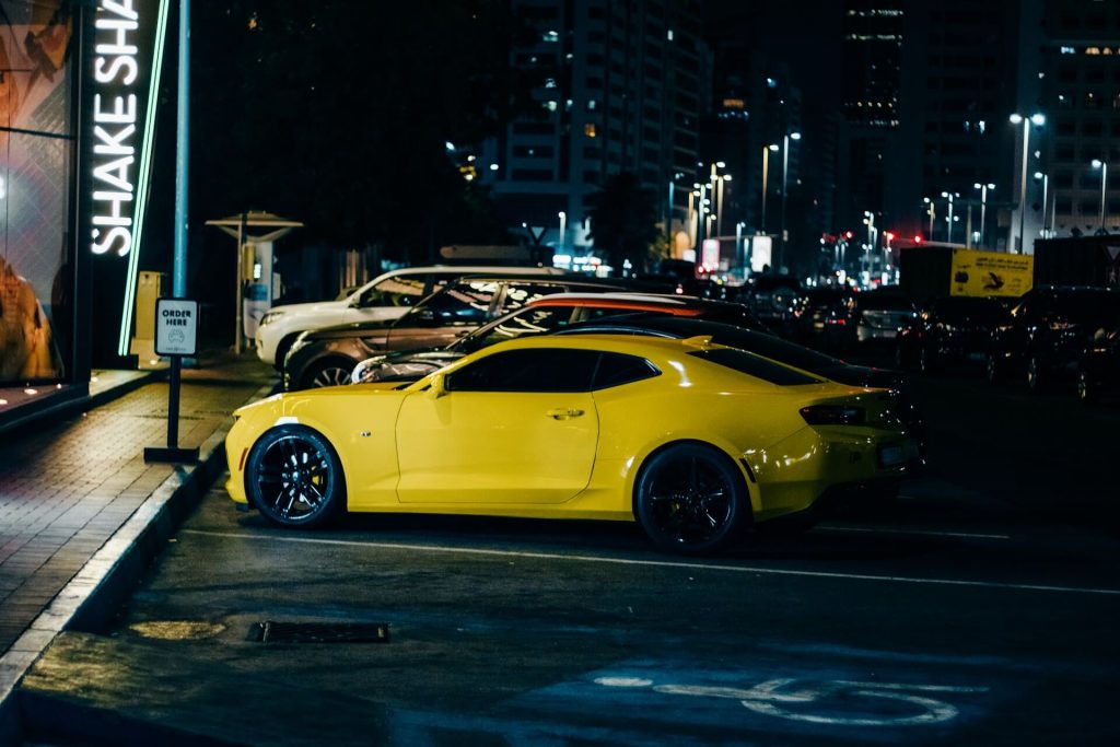 remaps huddersfield 8 yellow sports car at night